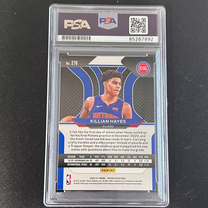2020-21 Panini Prizm #270 Killian Hayes Signed Card AUTO PSA Slabbed RC Pistons