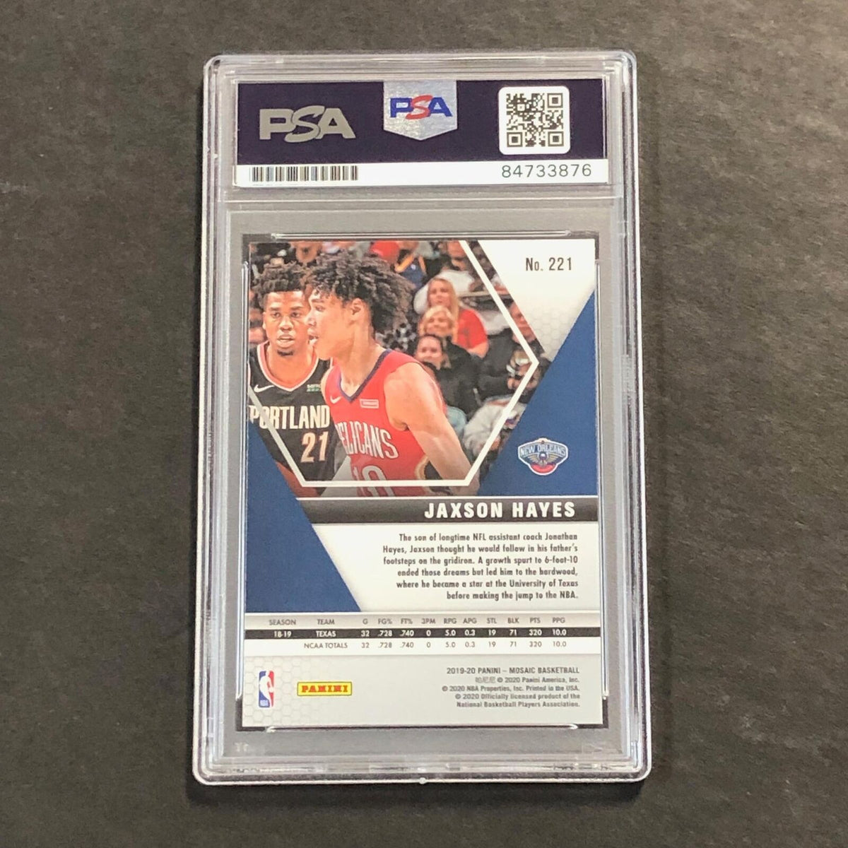 2019-20 Panini Select #221 Jaxson Hayes Signed Card AUTO 10 PSA Slabbed RC Pelic