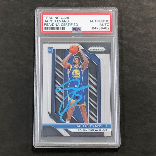 2018-19 Panini Prizm #212 Jacob Evans Signed Rookie Card AUTO PSA Slabbed RC War