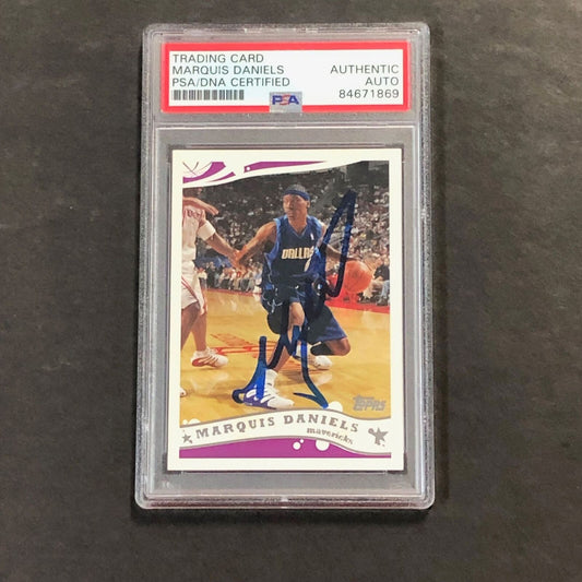 2005-06 Topps First Edition #135 Marquis Daniels Signed Card PSA Slabbed Maveric