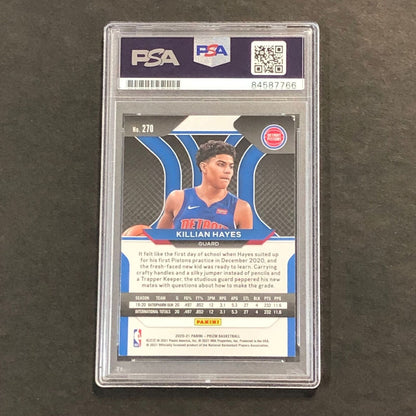 2020-21 Panini Prizm #270 Killian Hayes Signed Card AUTO PSA Slabbed RC Pistons