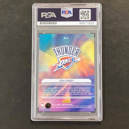 2021-22 NBA Hoops #6 Josh Giddey Signed Card AUTO PSA Slabbed RC Thunder