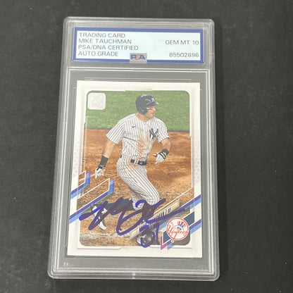 2021 Topps Baseball Series 2 #449 Mike Tauchman signed card PSA Auto 10