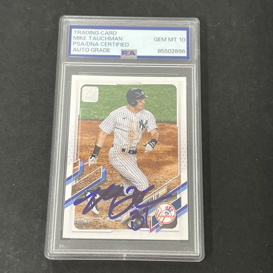 2021 Topps Baseball Series 2 #449 Mike Tauchman signed card PSA Auto 10