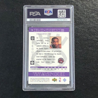 1998 U.D. Encore #118 Vince Carter PSA 7 EX-MT RC Raptors