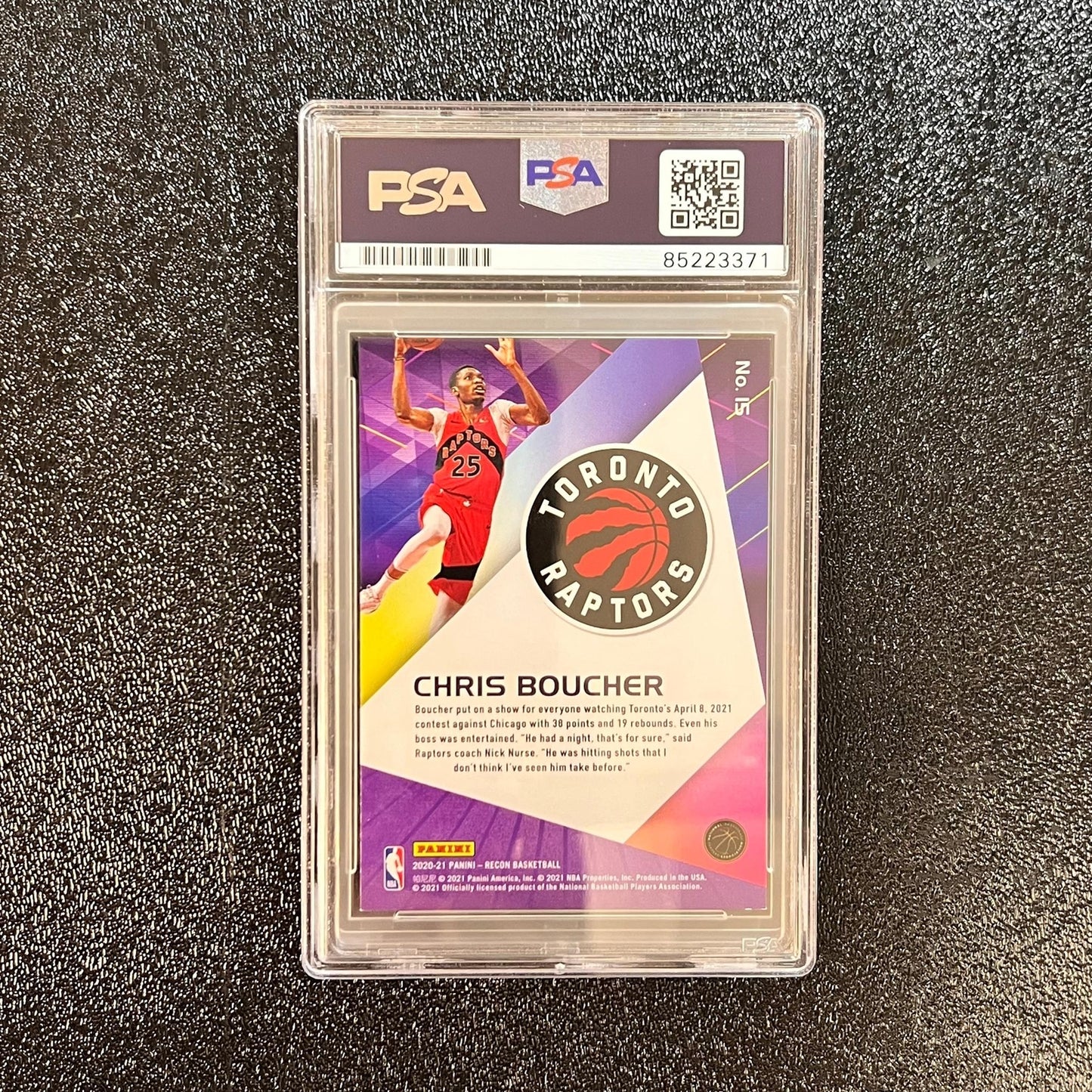 2020-21 Panini Recon #15 Chris Boucher Signed Card AUTO PSA Slabbed Raptors