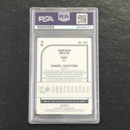2019-20 NBA Hoops #243 Daniel Gafford Signed Card AUTO 10 PSA Slabbed RC Bulls