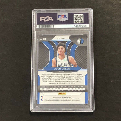 2020-21 Panini Prizm Red White Blue #274 Josh Green Signed Card AUTO 10 PSA Slab
