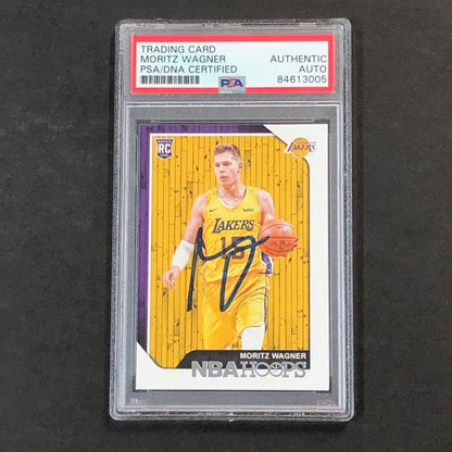 2018-19 NBA Hoops #249 Moritz Wagner Signed Card AUTO PSA Slabbed RC Lakers