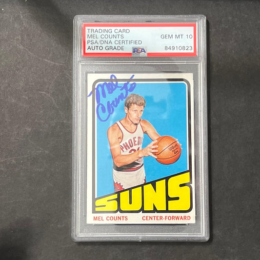 1971-72 Basketball Card #67 Mel Counts Signed AUTO PSA Slabbed Suns