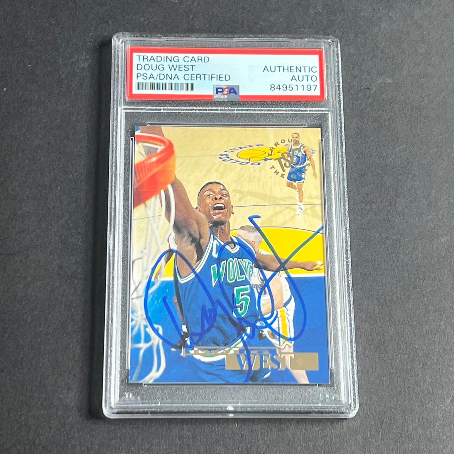1994-95 Topps #31 Doug West Signed Card AUTO PSA Slabbed Minnesota Timberwolves