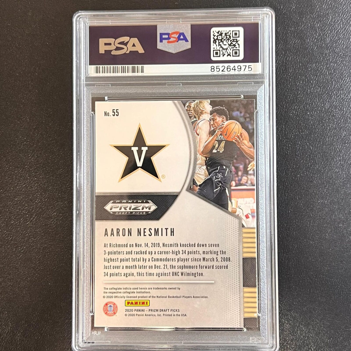 2020 Panini Prizm Draft Picks #55 Aaron Nesmith Signed Card AUTO PSA Slabbed RC