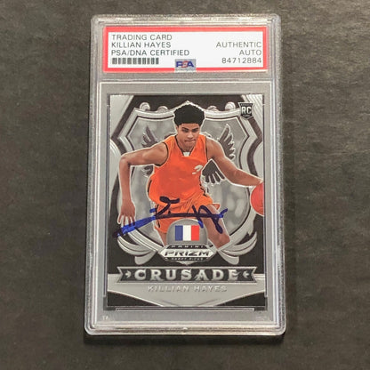 2020-21 Panini Prizm Draft Pick #92 Killian Hayes Signed Card AUTO PSA Slabbed