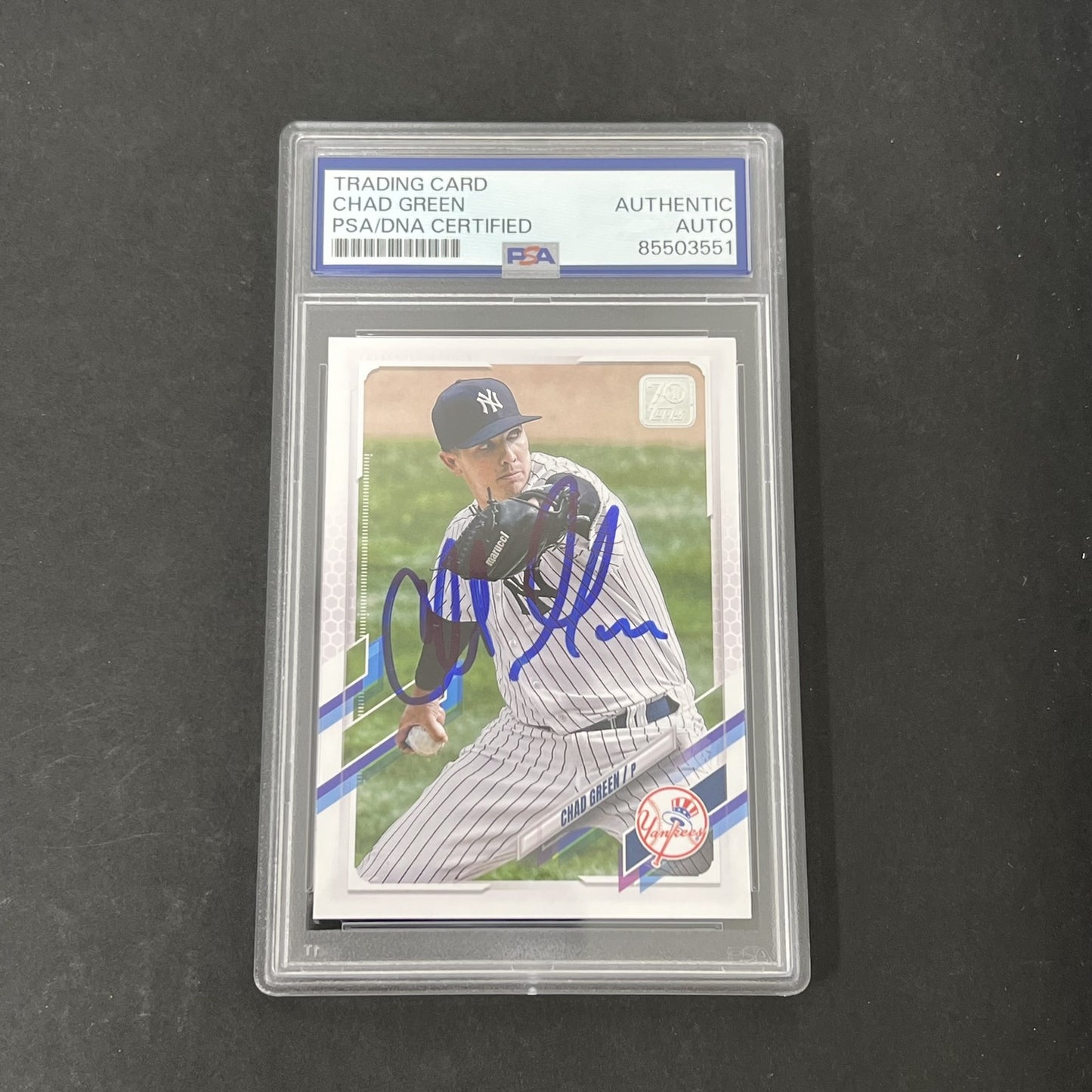 Topps 2021 Update Series #US290 Chad Green signed card PSA