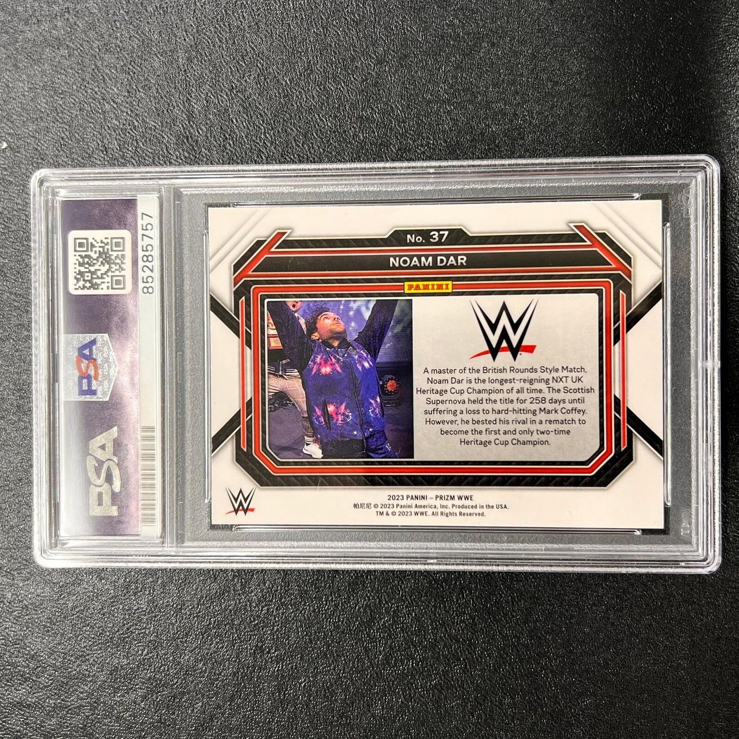 2023 Panini Prizm #37 Noam Dar Signed Card AUTO PSA/DNA Slabbed WWE