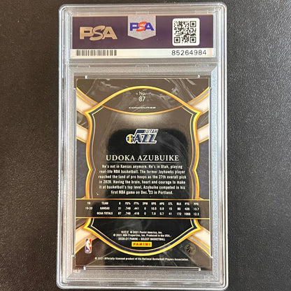 2020-21 Panini Select #87 Udoka Azubuike AUTO Signed Card PSA/DNA Encapsulated J