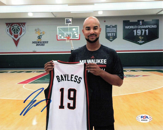 Jerryd Bayless signed 8x10 photo PSA/DNA Milwaukee Bucks Autographed