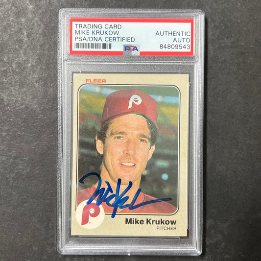 1983 Fleer #163 Mike Krukow Signed Card PSA Slabbed Auto Angels