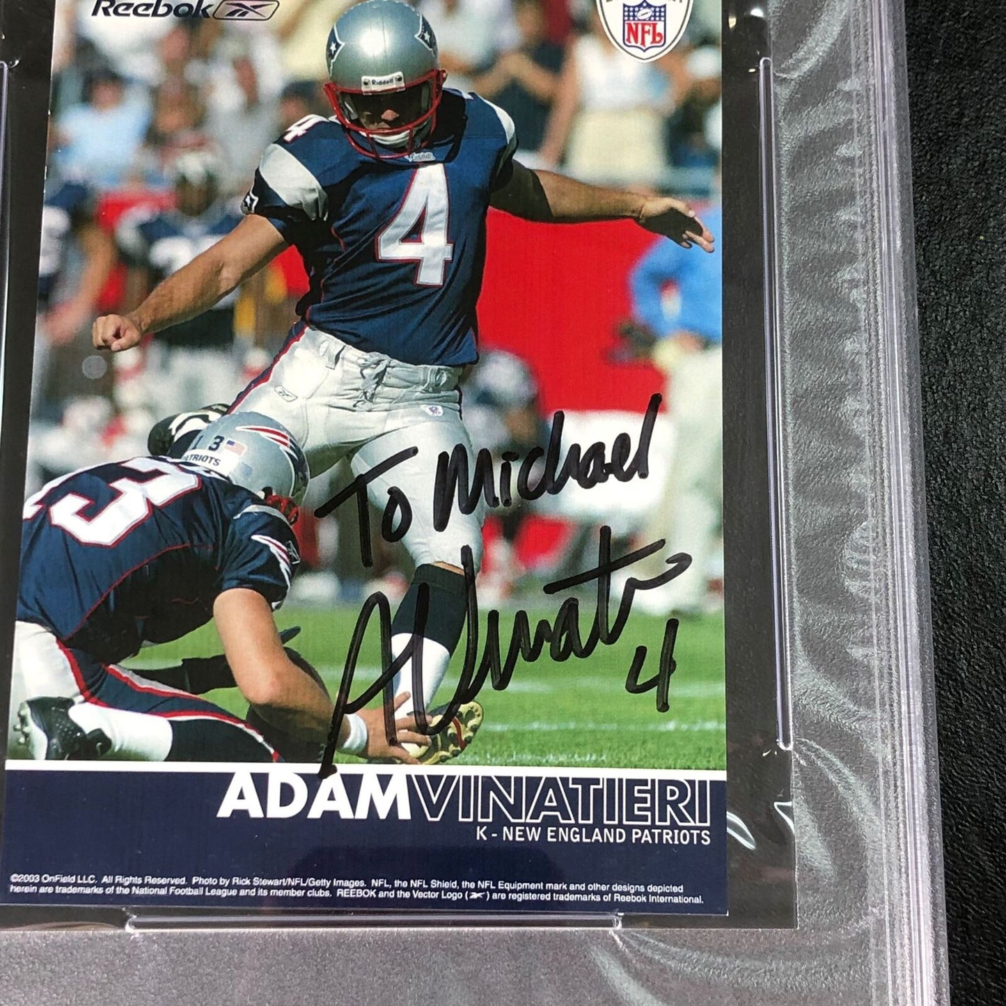 Adam Vinatieri Signed Photo PSA/DNA Slabbed Autographed New England Patriots