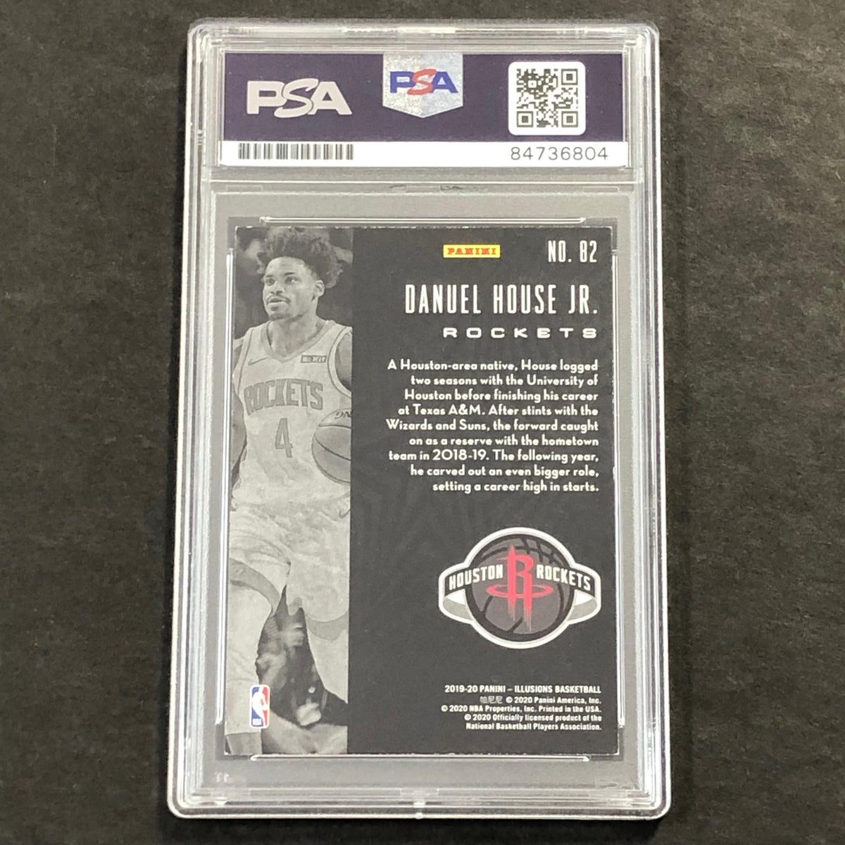 2019-20 Panini Illusions #82 DANUEL HOUSE Signed Card AUTO PSA Slabbed Rockets