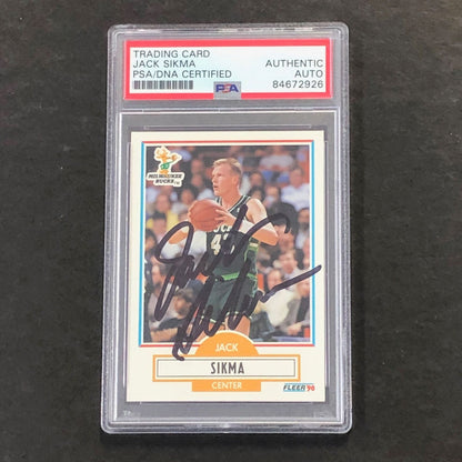 1990 Fleer'90 #110 Jack Sikma Signed Card AUTO PSA/DNA Slabbed Bucks