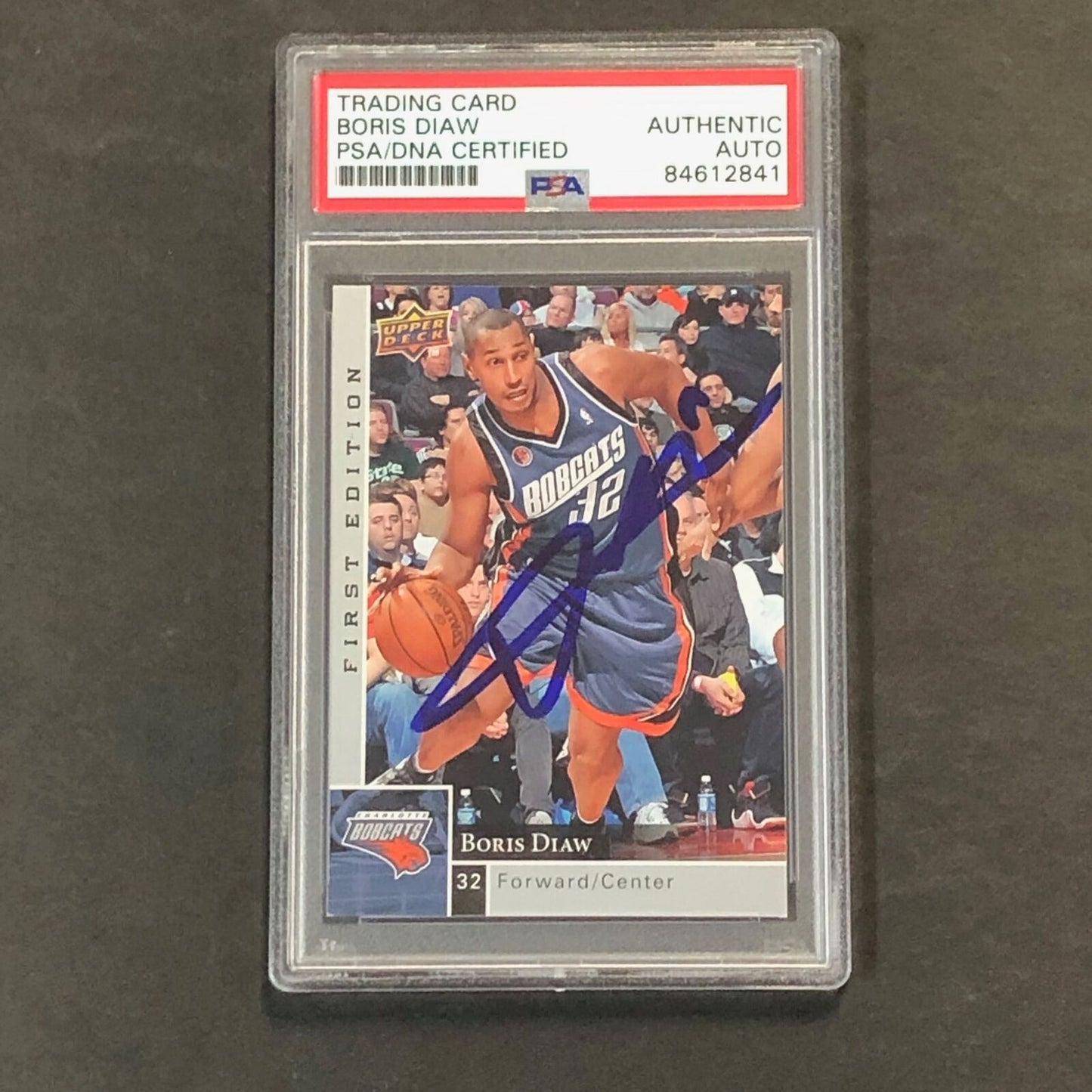 2009-10 Upper Deck Basketball #18 Boris Diaw Signed Card AUTO PSA Slabbed Bobcat