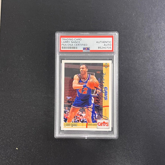 1991 Upper Deck #223 Larry Nance Signed Card PSA Slabbed Cavs