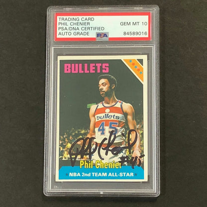 1975 Topps #190 Phil Chenier Signed Card AUTO 10 PSA Slabbed Bullets