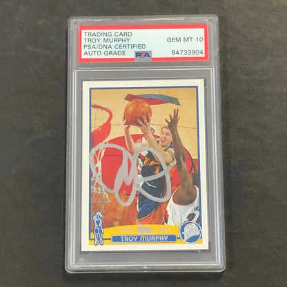 2003-04 Topps Basketball #212 Troy Murphy Signed Card PSA AUTO GRADE 10 Slabbed