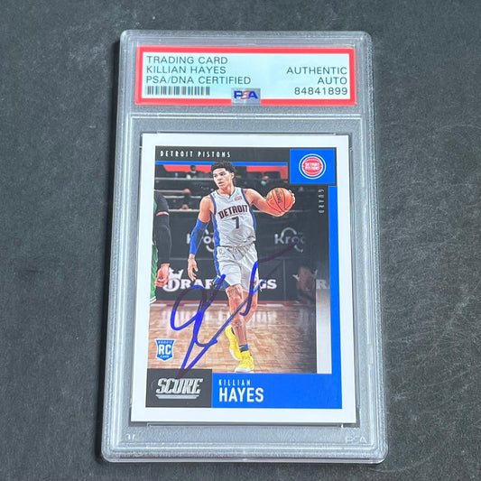2020-21 Panini Chronicles Score #611 Killian Hayes Signed Card AUTO PSA Slabbed