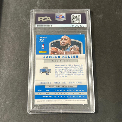 2012-13 Panini Basketball #72 Jameer Nelson Signed Card AUTO PSA Slabbed Magic