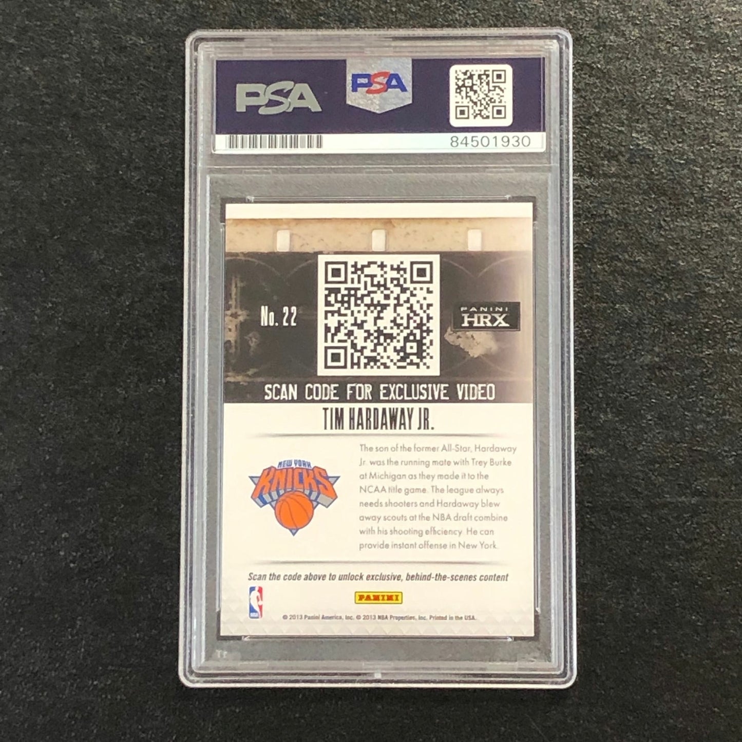 2013 PANINI HRX #22 Tim Hardaway Jr. Signed Card AUTO PSA Slabbed RC Knicks