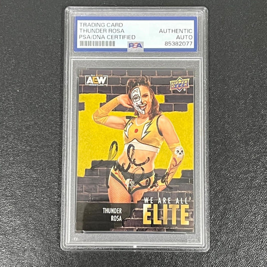 2023 Upper Deck AEW #AE-27 Thunder Rosa Signed Card AUTO PSA/DNA Slabbed WWE