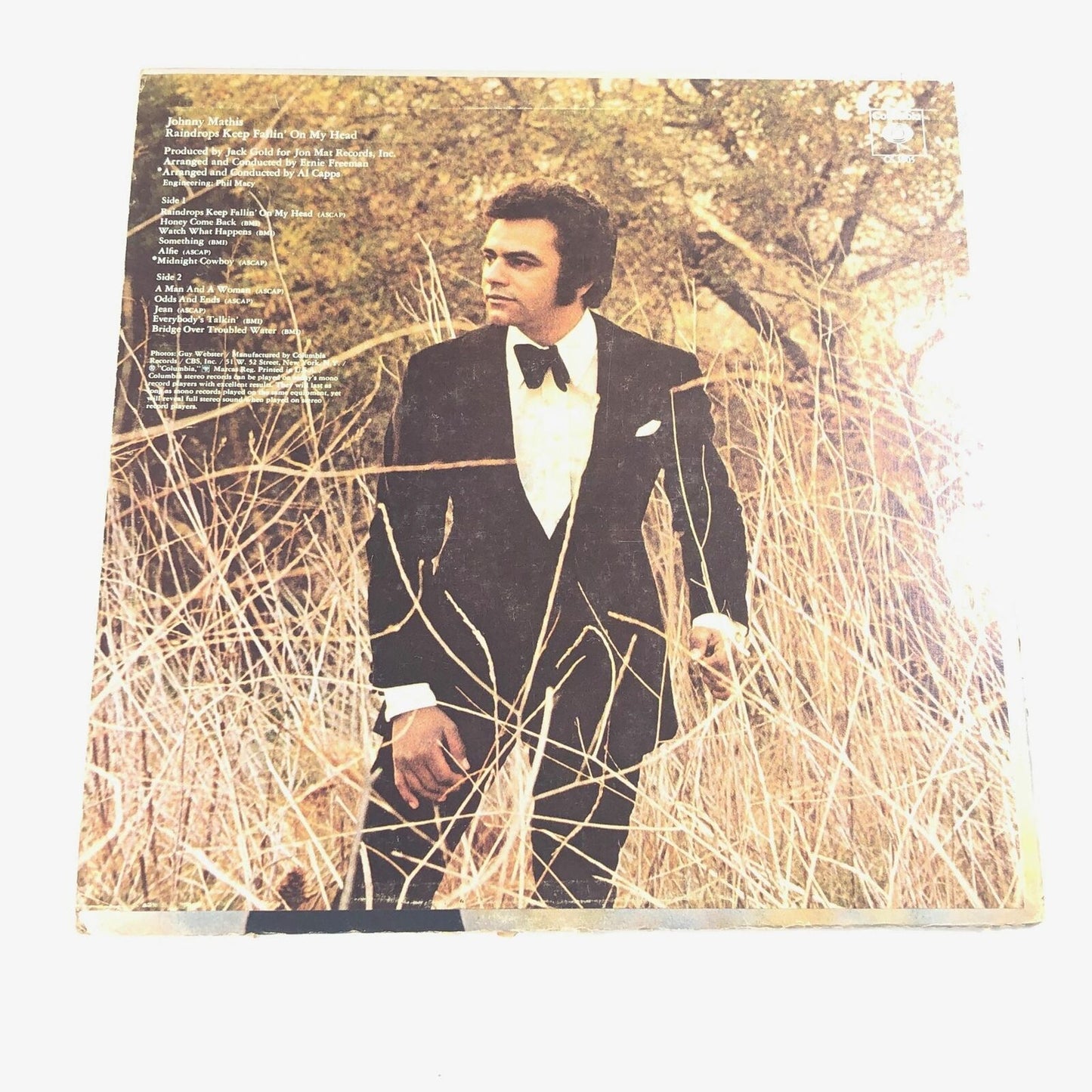 JOHNNY MATHIS LP Vinyl PSA/DNA Raindrops Keep Fallin' on My Head Album autograph