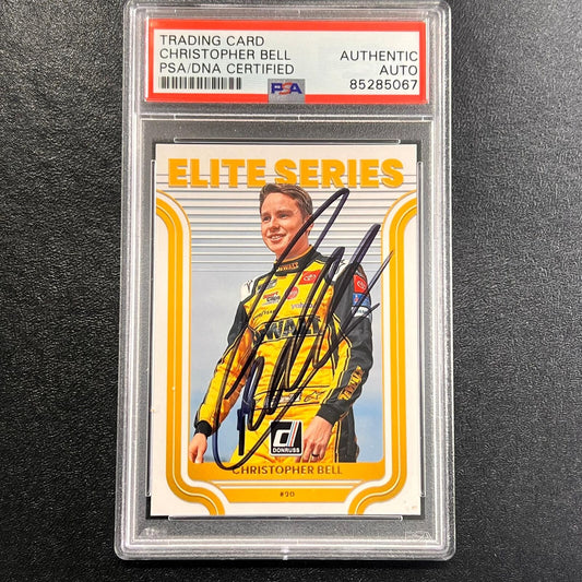 2023 Panini Donruss Racing Elite Series #E9 Christopher Bell Signed Card AUTO PS