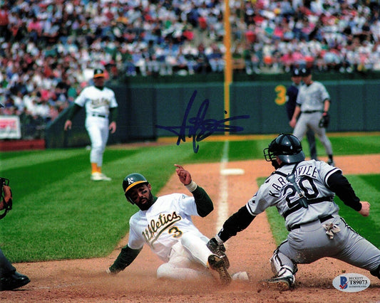 Harold Baines signed 8x10 photo BAS Beckett Oakland Athletics HOF