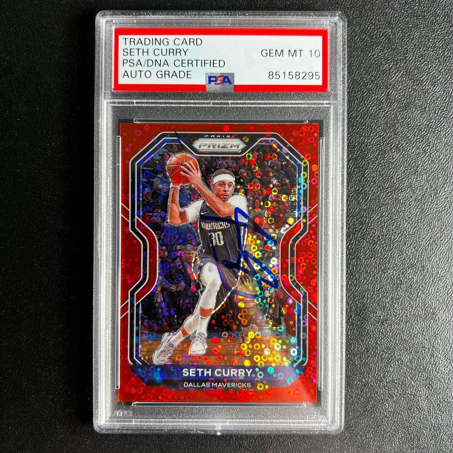 2020-21 Panini Prizm #194 Seth Curry Signed Card AUTO 10 PSA Slabbed Mavericks