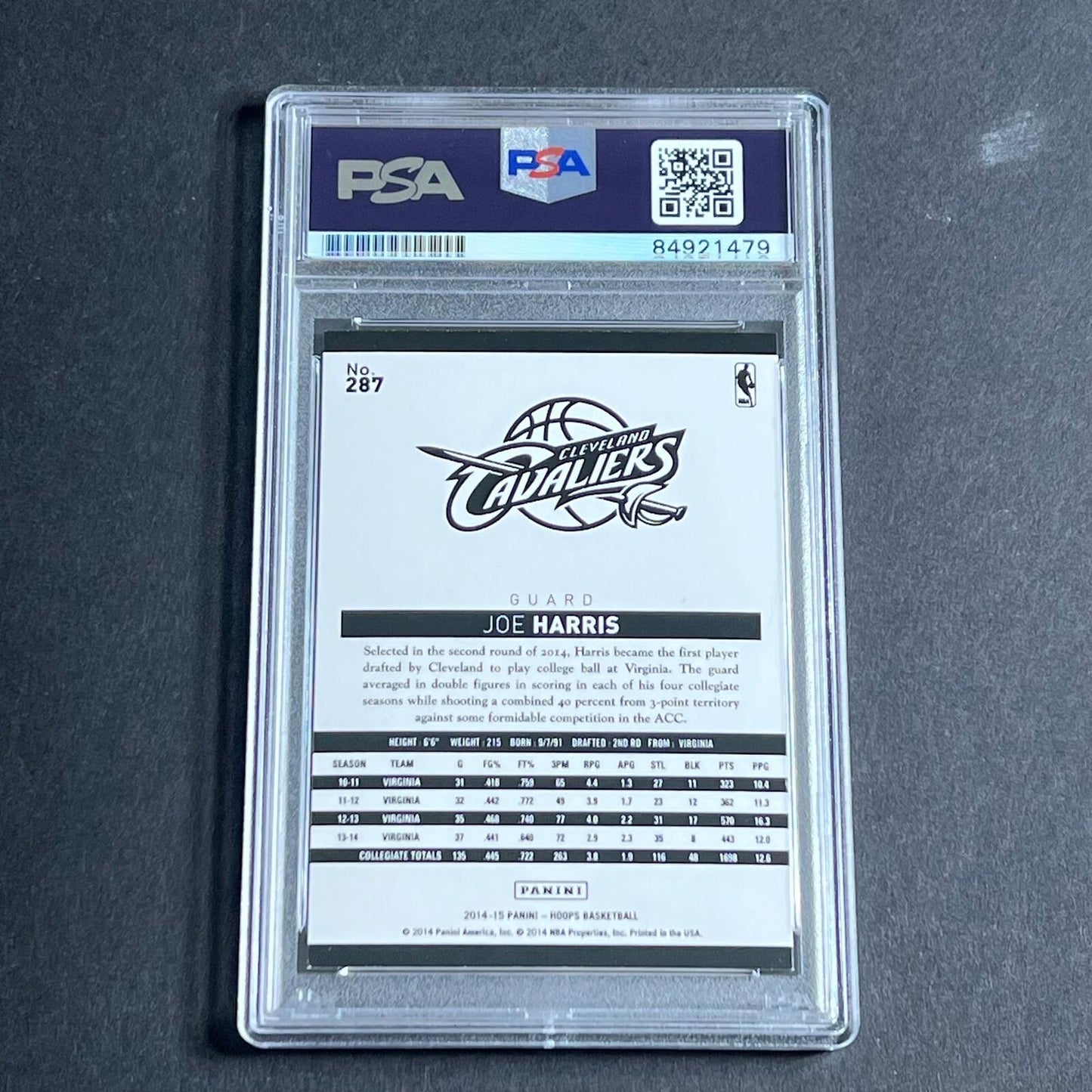 2014-15 Panini NBA Hoops #287 Joe Harris Signed Card AUTO Grade 10 PSA Slabbed R