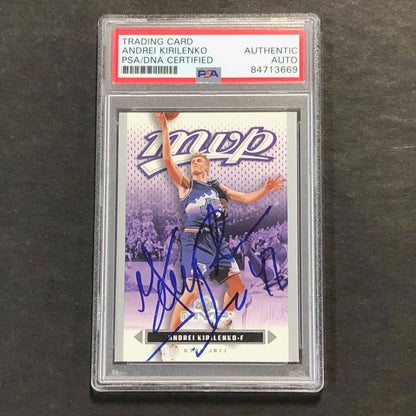 2003-04 Upper Deck MVP #186 Andrei Kirilenko Signed Card AUTO PSA Slabbed