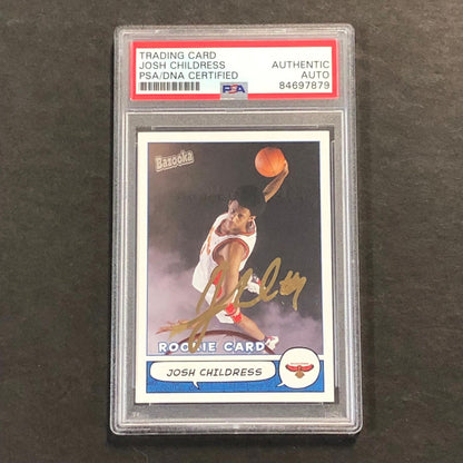 2005 Topps Bazzoka #172 Josh Childress Signed Card AUTO PSA Slabbed RC Hawks
