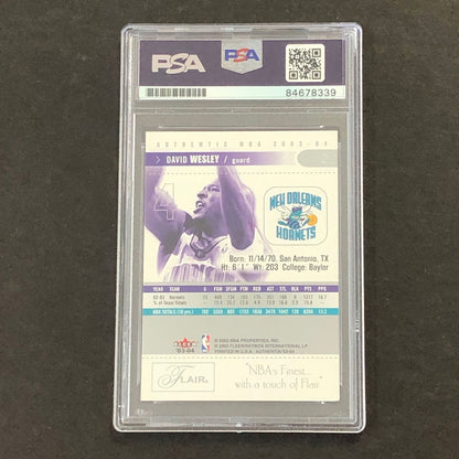 2003-04 Fleer Skybox #2 David Wesley Signed Card PSA Slabbed Hornets