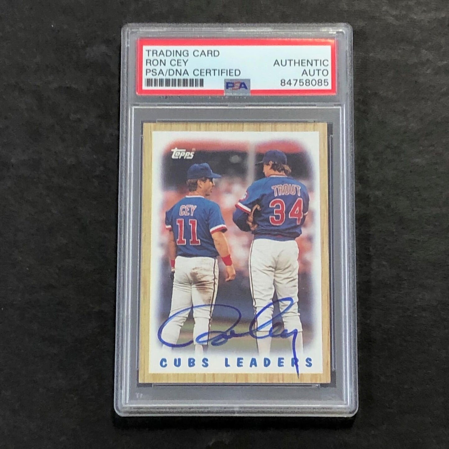 1987 Topps Team Leaders #581 Ron Cey Signed Card PSA Slabbed Auto Cubs