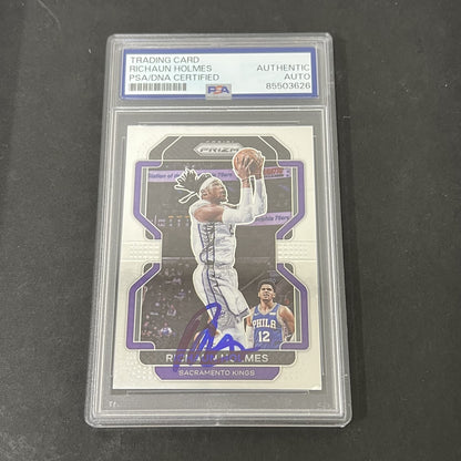 2021-22 Panini Prizm #170 Richaun Holmes signed card PSA