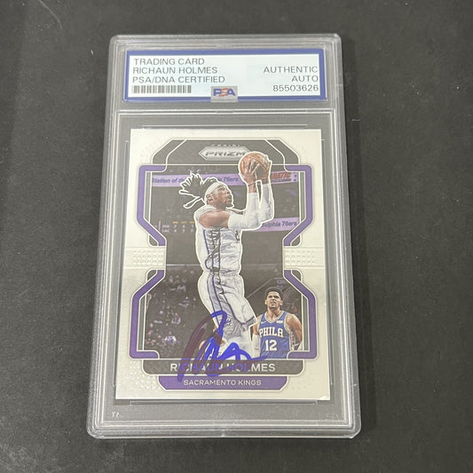 2021-22 Panini Prizm #170 Richaun Holmes signed card PSA
