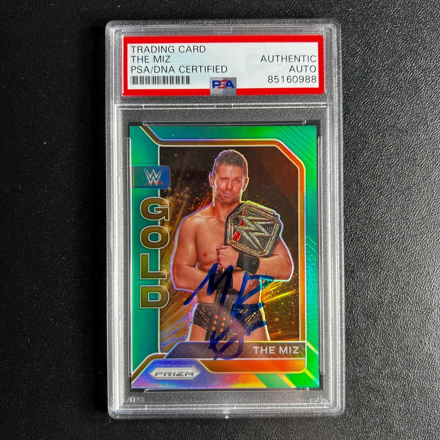 2022 Panini Prizm GOLD #5 The Miz Signed Card AUTO PSA Slabbed WWE