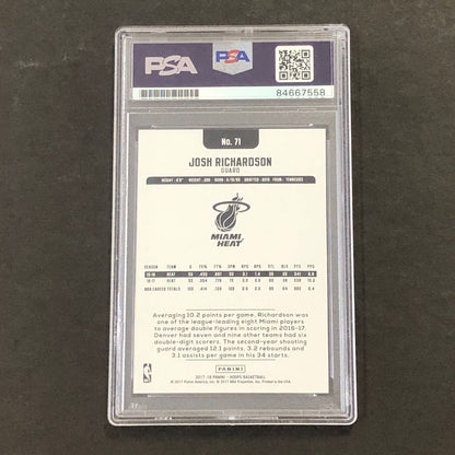 2017-18 NBA Hoops #71 Josh Richardson Signed Card AUTO PSA Slabbed Heat