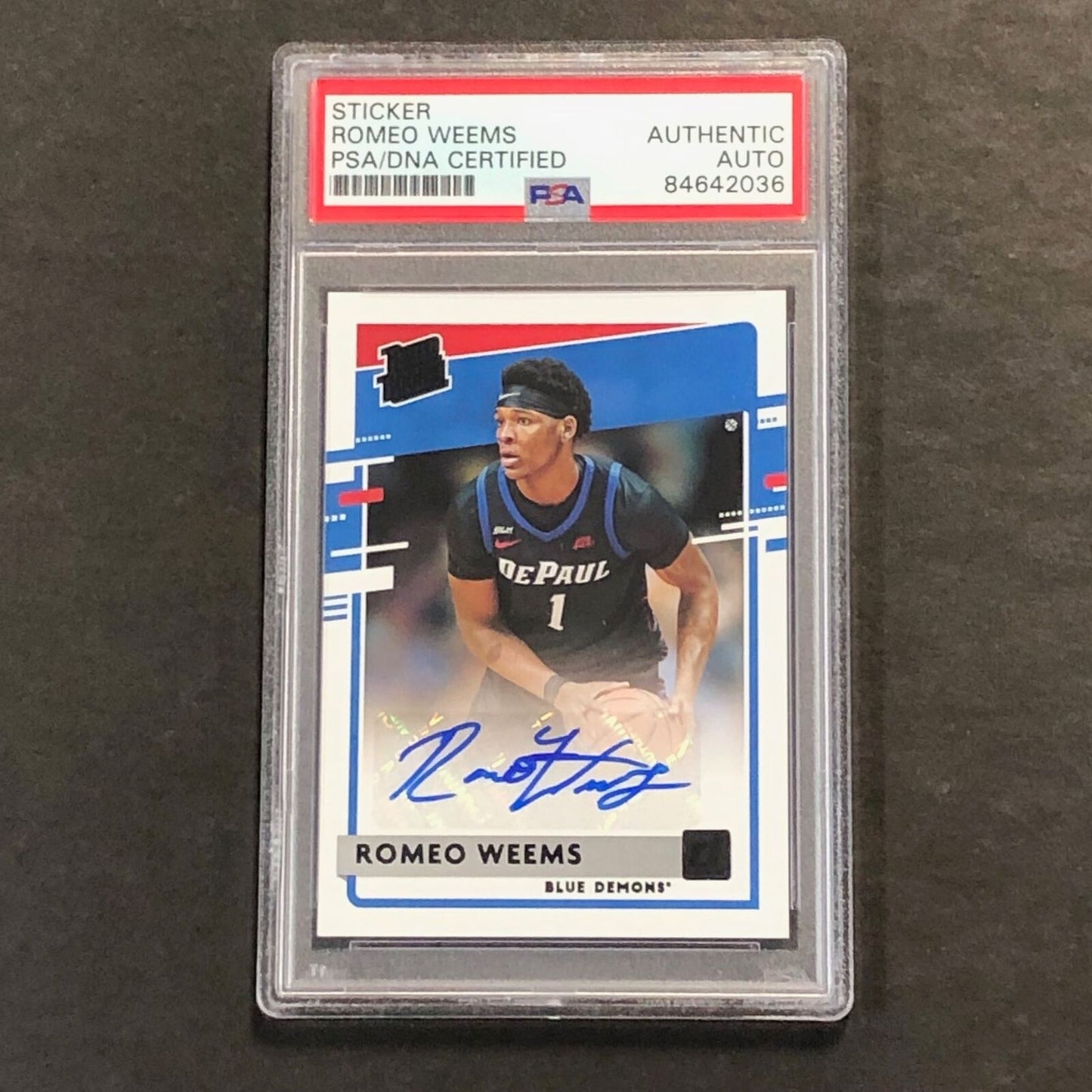2021-22 Panini Chronicles Draft Picks #RR-RWE Romeo Weems Signed Card AUTO PSA s