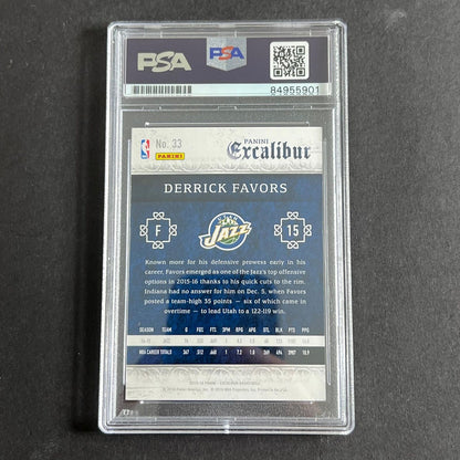 2015-16 Panini Excalibur #33 Derrick Favors Signed Card AUTO PSA Slabbed Jazz