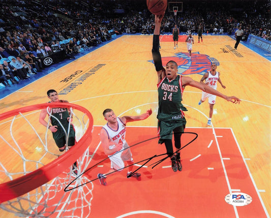 Giannis Antetokounmpo signed 8x10 photo PSA/DNA Milwaukee Bucks Autographed