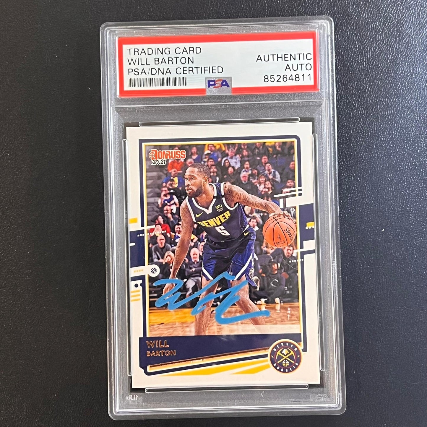 2020-21 Panini Donruss #136 Will Barton Signed Card AUTO PSA Slabbed Nuggets
